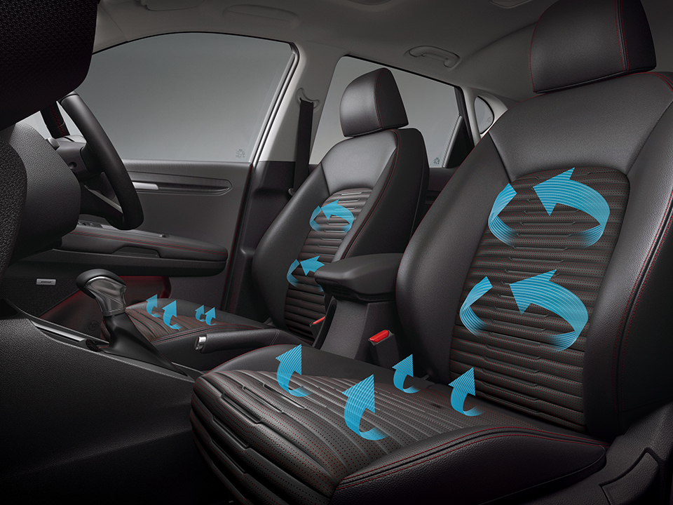 Air ventilated front seats 