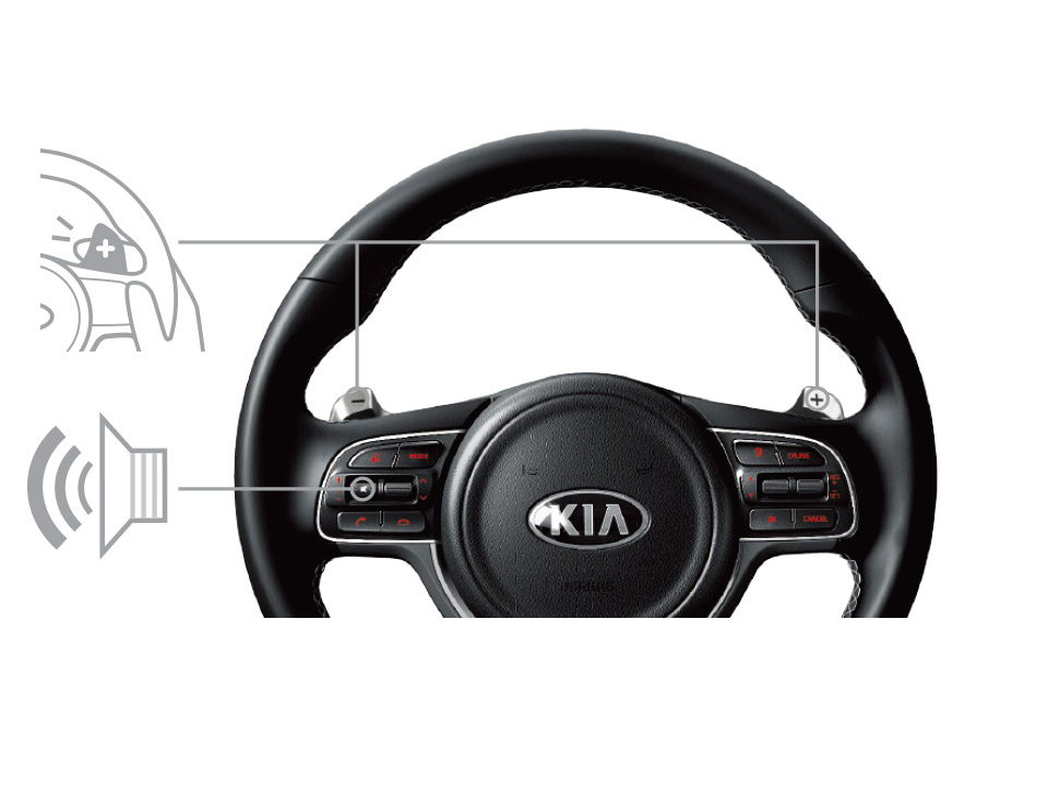 Paddle shift levers / Bluetooth handsfree with steering wheel remote control