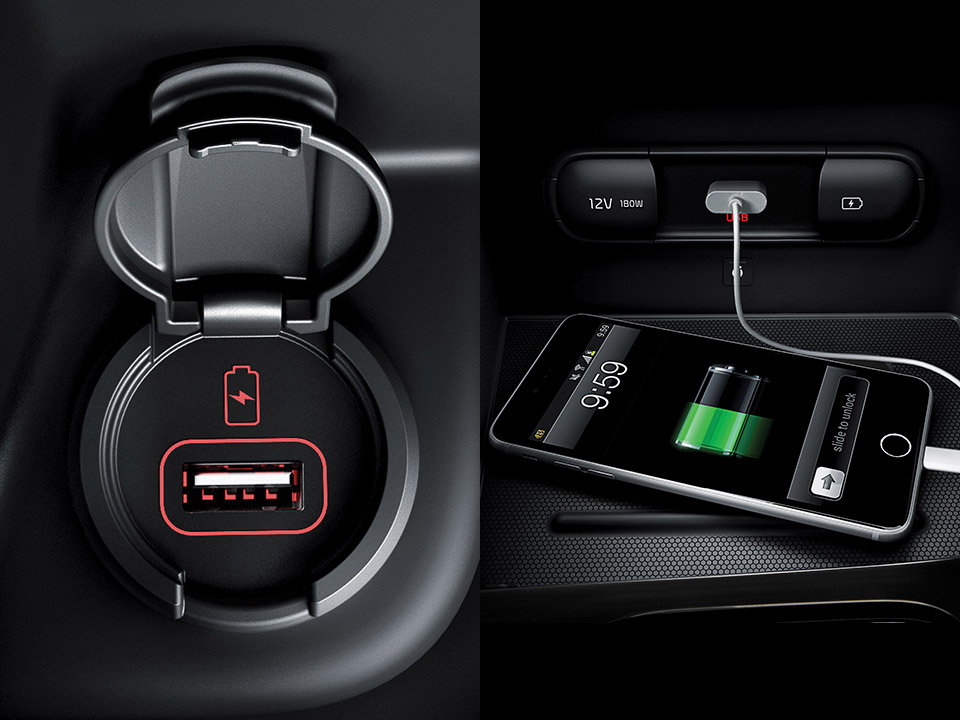 USB charger and ports