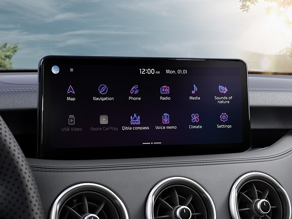 Navigation system with 10.25-inch screen